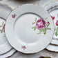 6 Assiettes vintage Porcelaine blanches dorées + 6 Petites Assiettes dépareillées fleuries