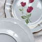 6 Assiettes vintage Porcelaine blanches dorées + 6 Petites Assiettes dépareillées fleuries