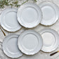 6 Assiettes vintage Porcelaine blanches dorées + 6 Petites Assiettes dépareillées fleuries