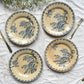 4 Assiettes Terre de fer GIEN Chardon + 4 Petites assiettes dépareillées grès TULOWICE