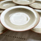 6 Assiettes creuses en grès beige moucheté style Tulowice Poland 1970