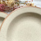 6 Assiettes creuses en grès beige moucheté style Tulowice Poland 1970