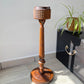 Cendrier sur pied en bois sculpté vintage