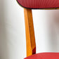 Chaises vintage années 60 bois et skaï rouge