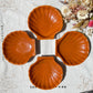 4 Vintage Coquilles St Jacques Céramique Emile Henry moucheté Made in France 1950