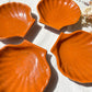 4 Vintage Coquilles St Jacques Céramique Emile Henry moucheté Made in France 1950