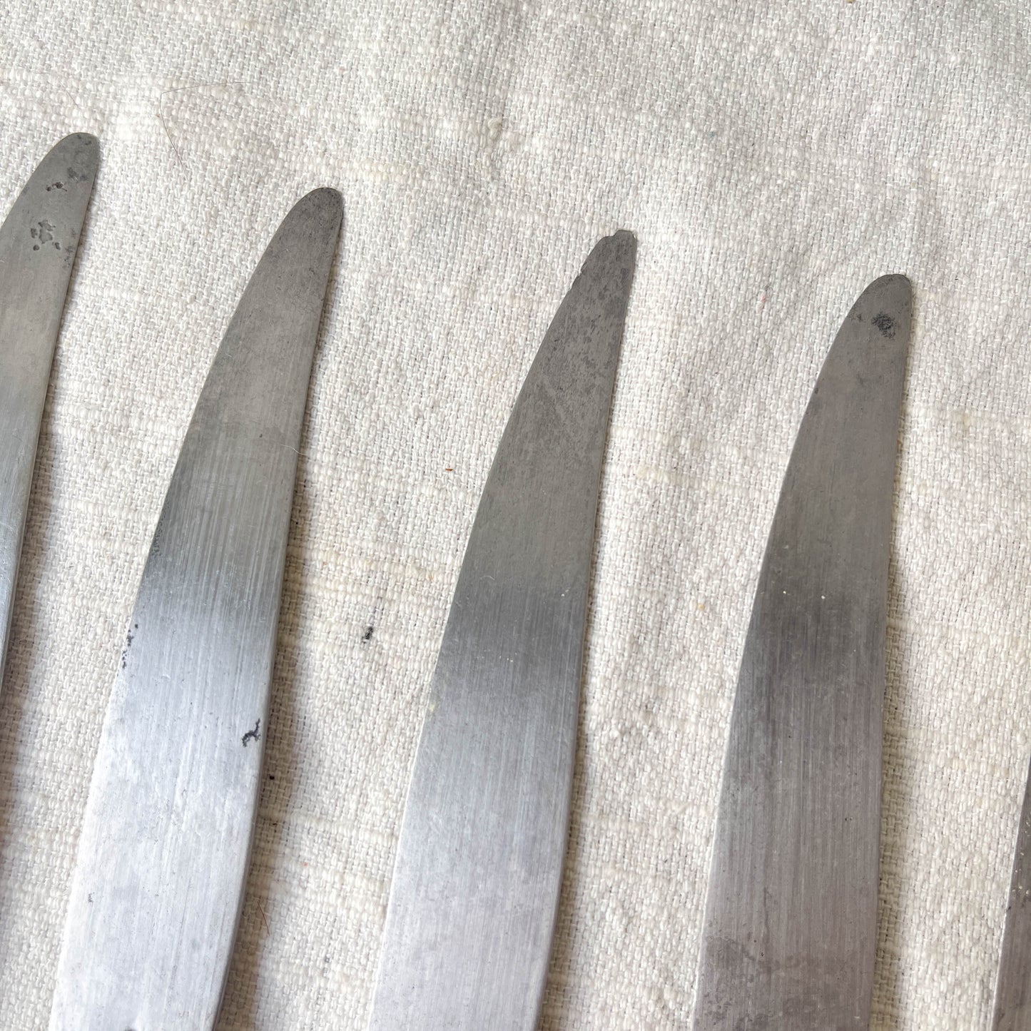 6 Couteaux vintages cornes Argent Lame acier LEPINE A LYON France XIXème