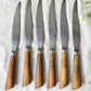 6 Couteaux vintages cornes Argent Lame acier LEPINE A LYON France XIXème