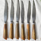 6 Couteaux vintages cornes Argent Lame acier LEPINE A LYON France XIXème