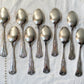 10 Cuillères à soupe vintage en métal style Rocaille