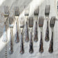 10 Fourchettes vintage en métal style Rocaille