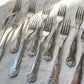 10 Fourchettes vintage en métal style Rocaille