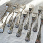 10 Fourchettes vintage en métal style Rocaille