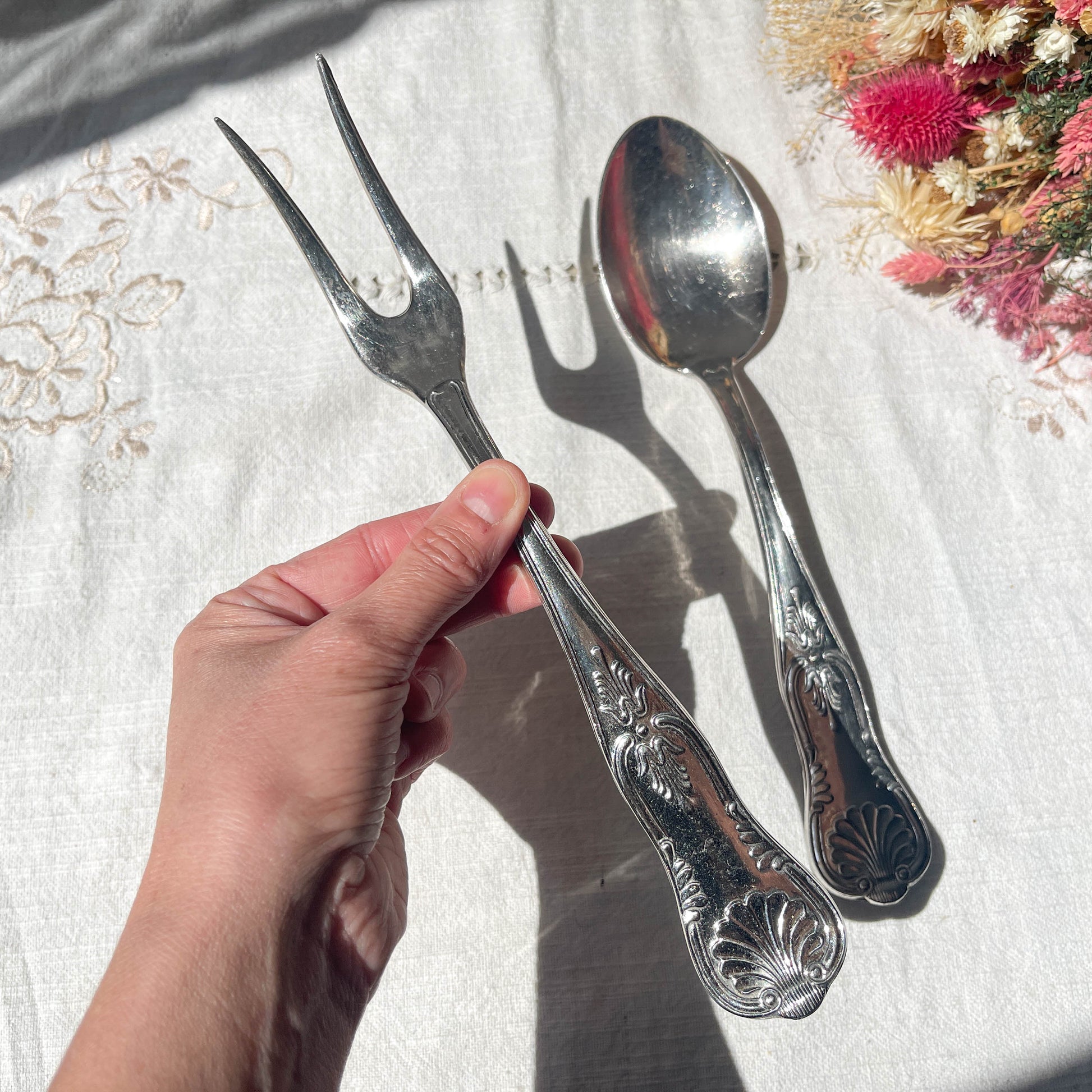 Couverts de service vintage style Rocaille