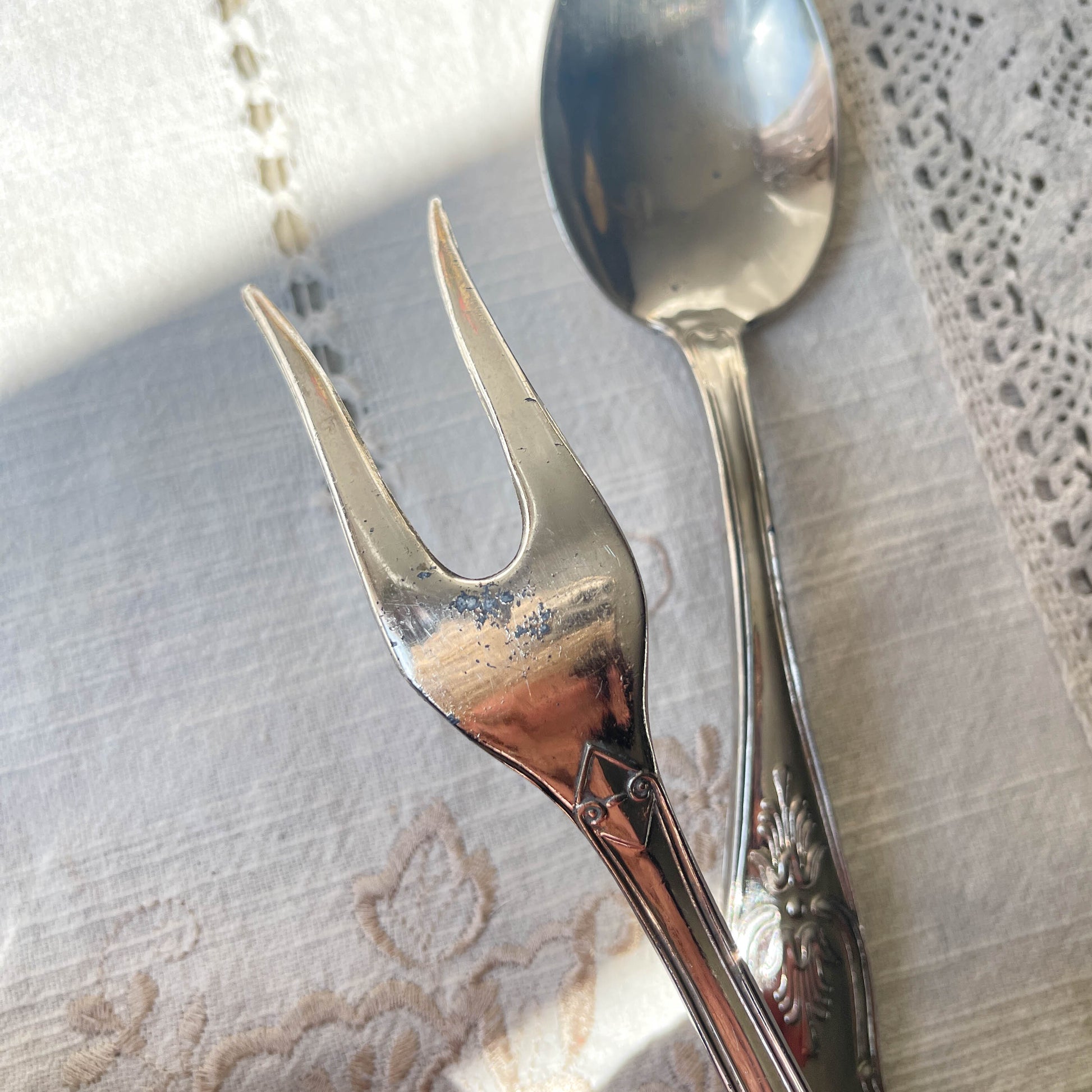 Couverts de service vintage style Rocaille