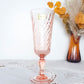 Flûtes à Champagne vintage en verre rose modèle "ROSALINE" Arcoroc Luminarc
