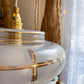Paire de Baladeuses vintage globes verre dépoli et doré Art déco personnalisables