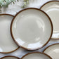 6 Petites Assiettes vintage en faïence beige marron