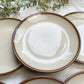 6 Petites Assiettes vintage en faïence beige marron