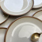 6 Petites Assiettes vintage en faïence beige marron