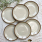 6 Petites Assiettes vintage en faïence beige marron