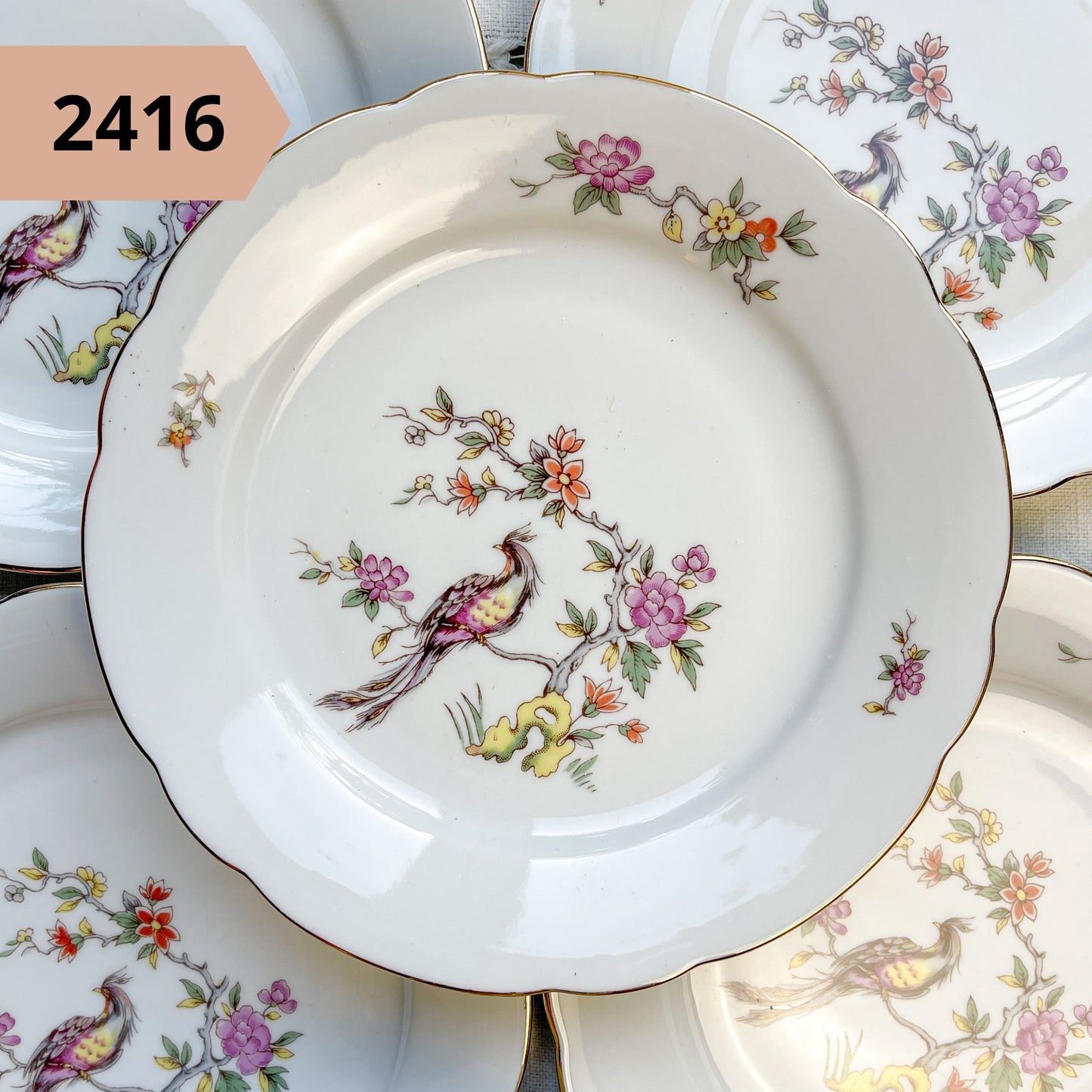 PETITE Assiette en PORCELAINE fleurie vintage à l'unité