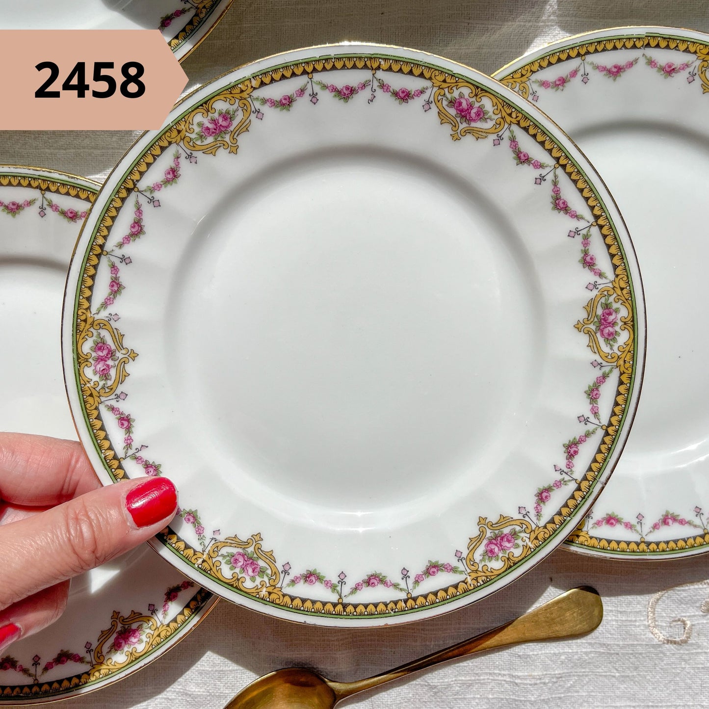PETITE Assiette en PORCELAINE fleurie vintage à l'unité