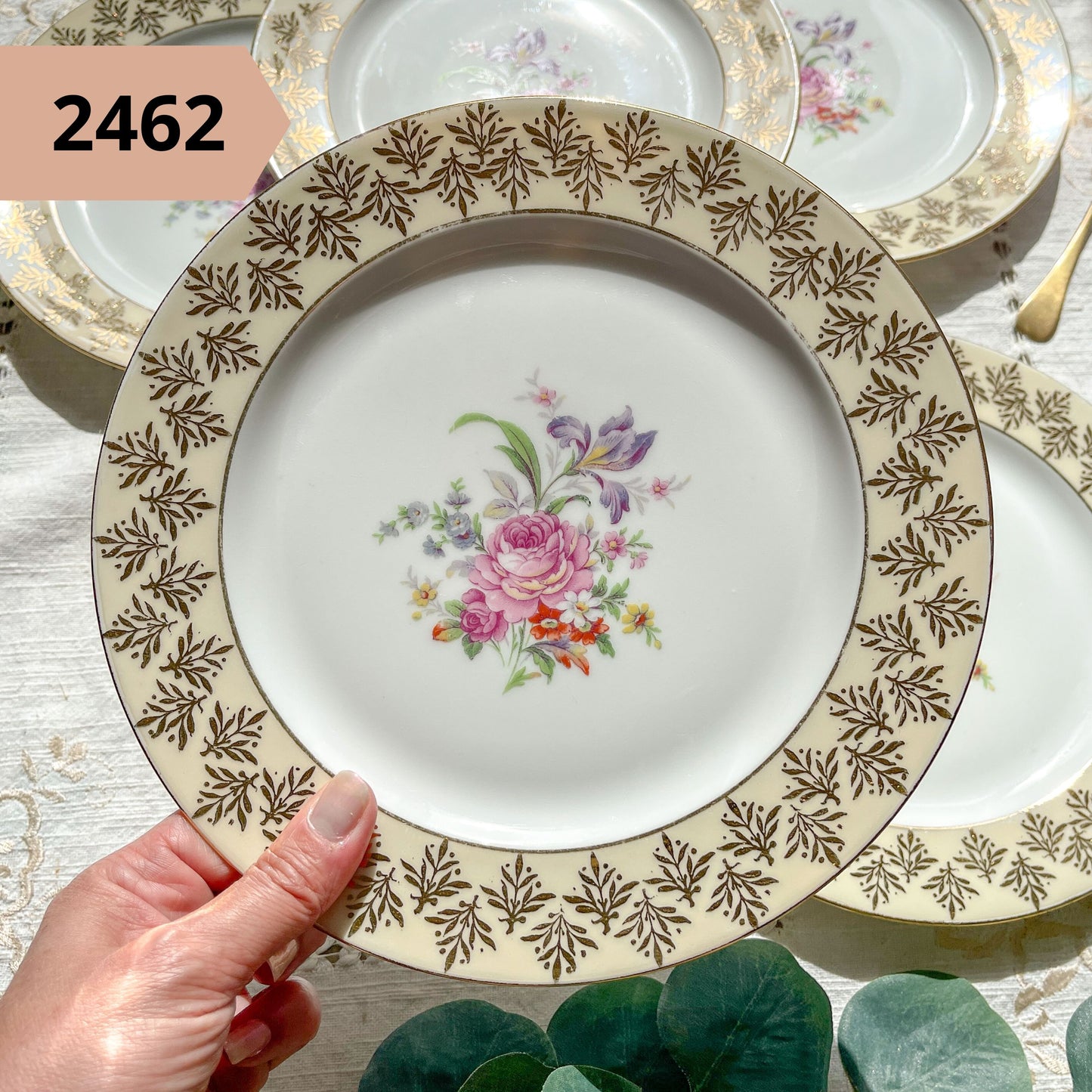 PETITE Assiette en PORCELAINE fleurie vintage à l'unité