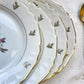 6 Petites assiettes en porcelaine de Limoges Berry motif oiseau de paradis