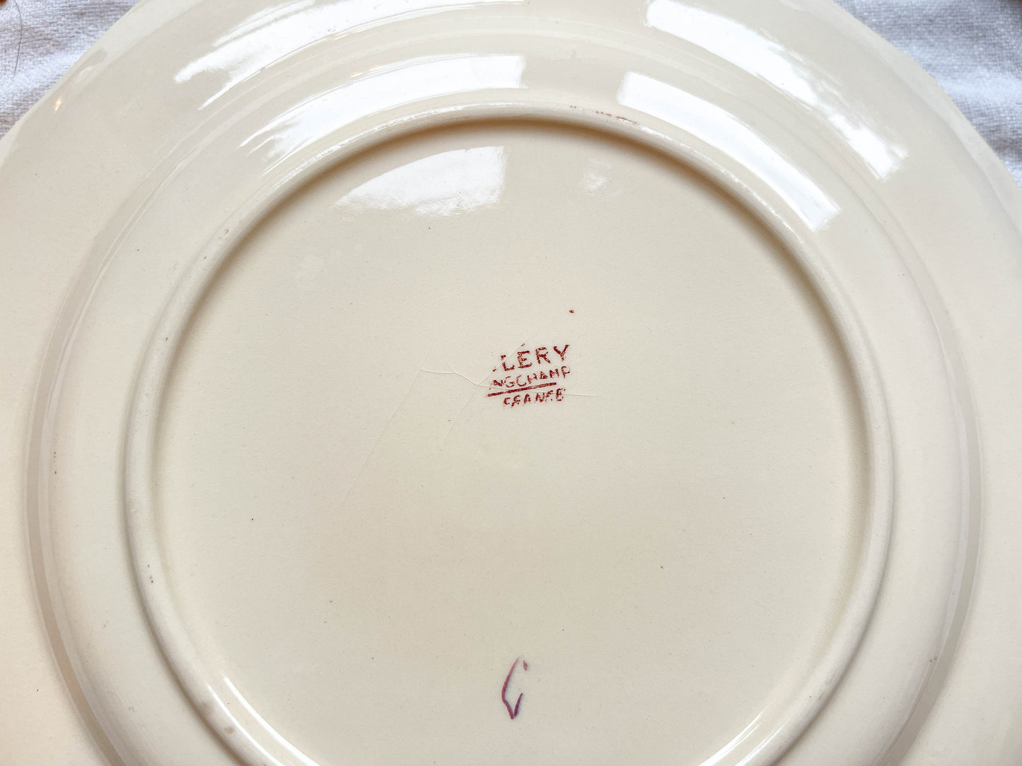 Assiette faïence vintage oiseau Cléry LONGCHAMP 1930