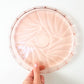 Plat vintage en verre rose style ART DECO 1950