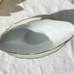 Saucière en porcelaine blanche dorée J&Ciem France 1950 motif fleuri