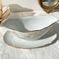 Saucière en porcelaine blanche dorée J&Ciem France 1950 motif fleuri
