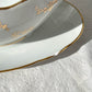 Saucière en porcelaine blanche dorée J&Ciem France 1950 motif fleuri