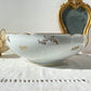 Saladier en porcelaine blanche dorée J&Ciem France 1950 motif fleuri 