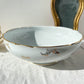 Saladier en porcelaine blanche dorée J&Ciem France 1950 motif fleuri 