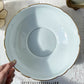 Saladier en porcelaine blanche dorée J&Ciem France 1950 motif fleuri 