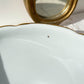 Saladier en porcelaine blanche dorée J&Ciem France 1950 motif fleuri 