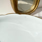 Saladier en porcelaine blanche dorée J&Ciem France 1950 motif fleuri 