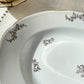 Plat oval en porcelaine blanche dorée J&Ciem France 1950 motif fleuri