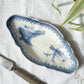 Ravier vintage Terre de fer bleue VERMONT FRERES motif oiseaux XIXème