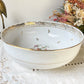 Saladier vintage porcelaine Française Limoges motif oiseau de paradis et fleurs 