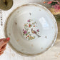 Saladier vintage porcelaine Française Limoges motif oiseau de paradis et fleurs 