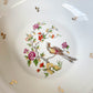 Saladier vintage porcelaine Française Limoges motif oiseau de paradis et fleurs 