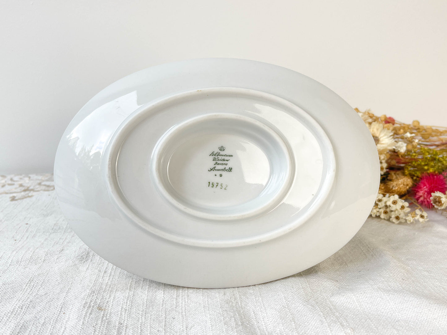 Saucière porcelaine blanche dorée BAVARIA modèle "Annabell"