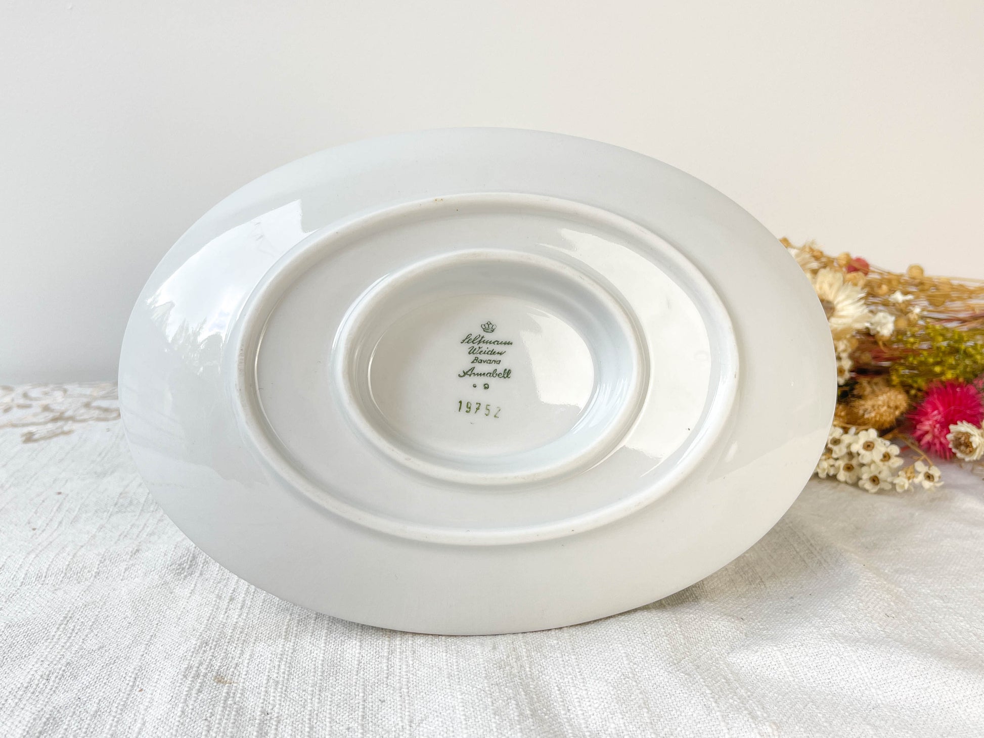Saucière porcelaine blanche dorée BAVARIA modèle "Annabell"