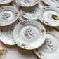 Service à dessert vintage 12 personnes en porcelaine PN France motif oiseau de paradis