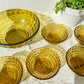 Service à dessert en verre ambré vintage – 1 saladier + 5 coupes assorties