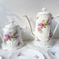 Service à thé café 5 personnes en porcelaine vintage LIMOGES B&C motif fleuri France