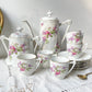 Service à thé café 5 personnes en porcelaine vintage LIMOGES B&C motif fleuri France
